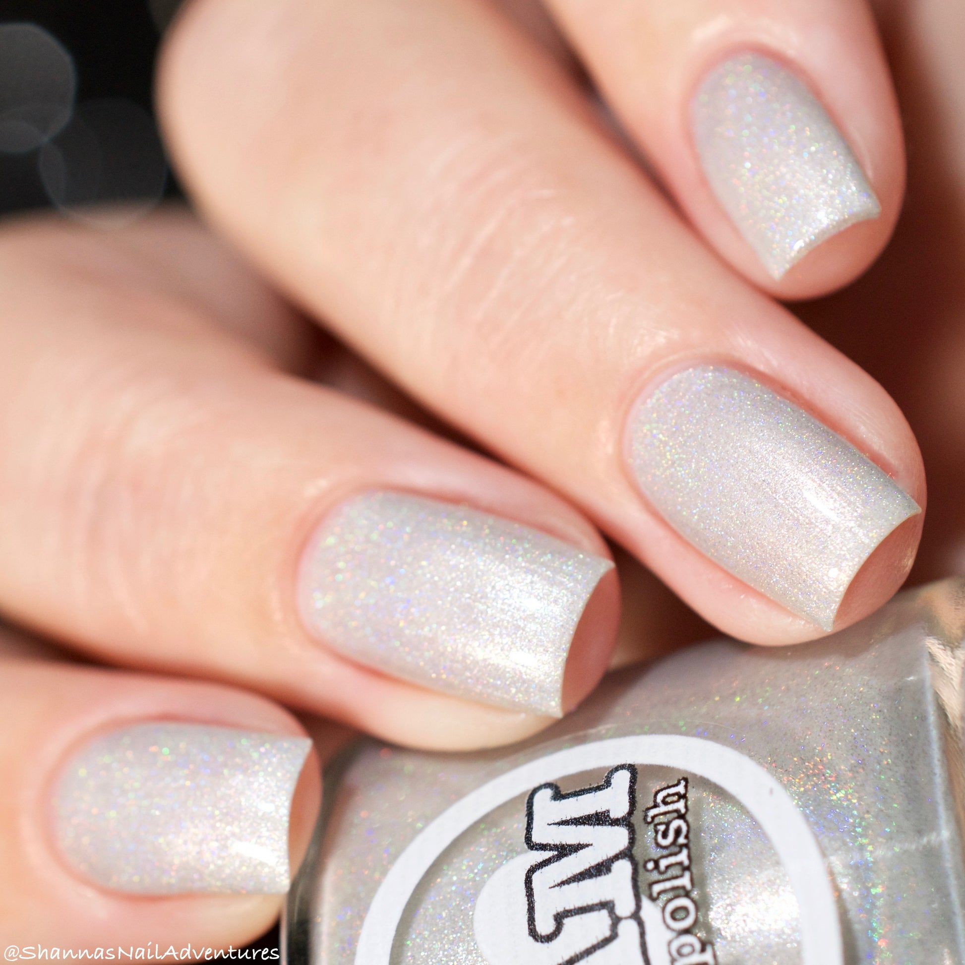 Pearl - Pearl White Holographic Polish - Gemstone Collection Pt. 2 - Dam Nail Polish