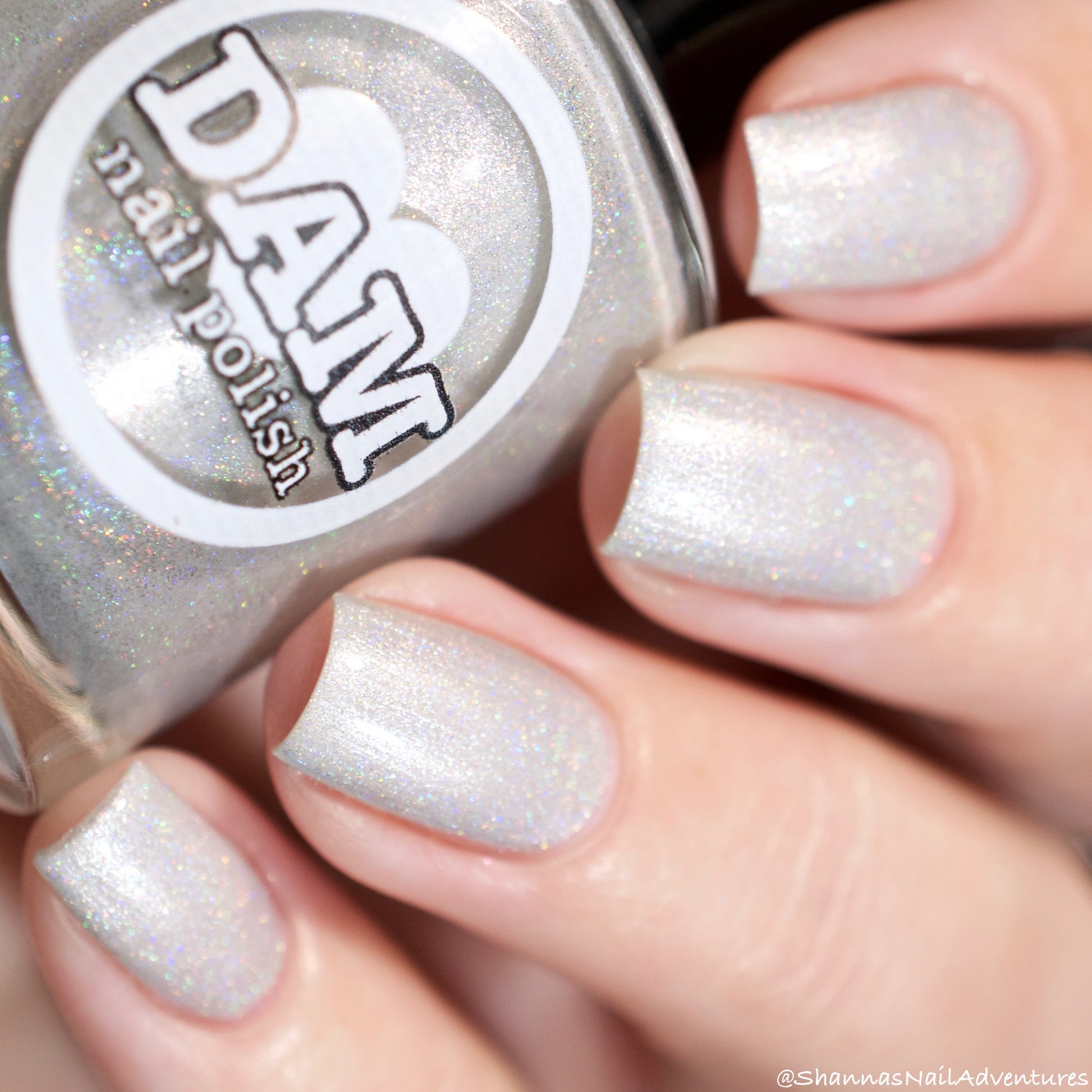 Pearl - Pearl White Holographic Polish - Gemstone Collection Pt. 2 - Dam Nail Polish