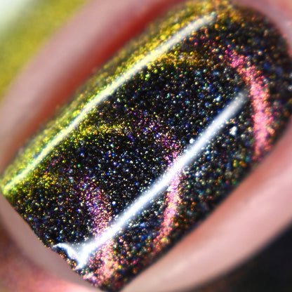 Quasar - Red/Gold/Bronze Magnetic Holographic Nail Polish - Astronomical Collection - Dam