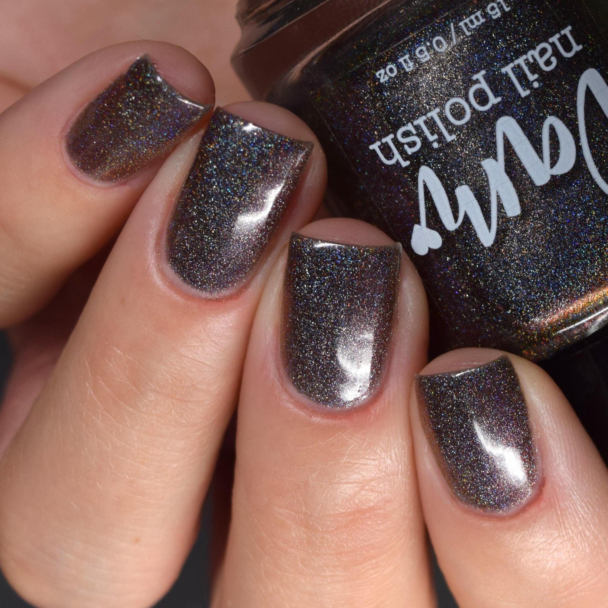 Change of Heart (holo) - Black Red Multichrome Polish - Dam Nail Polish