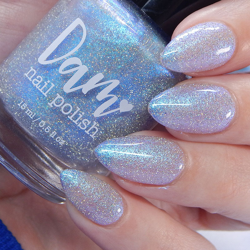 Choose Happiness - Teal Blue Shimmer - Silver Reflective Glitter Nail Polish - Life is Short Collection