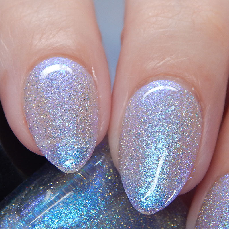 Choose Happiness - Teal Blue Shimmer - Silver Reflective Glitter Nail Polish - Life is Short Collection