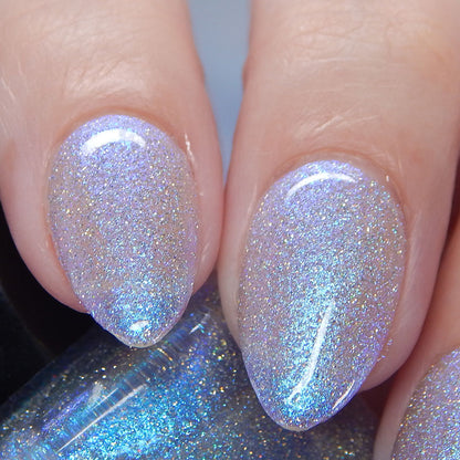 Choose Happiness - Teal Blue Shimmer - Silver Reflective Glitter Nail Polish - Life is Short Collection