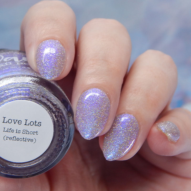 Love Lots - Blurple Purple Shimmer - Silver Reflective Glitter Nail Polish - Life is Short Collection