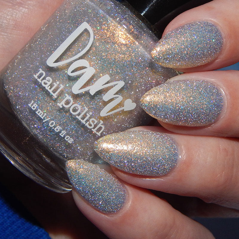 Take That Risk - Yellow Gold Shimmer - Silver Reflective Glitter Nail Polish - Life is Short Collection
