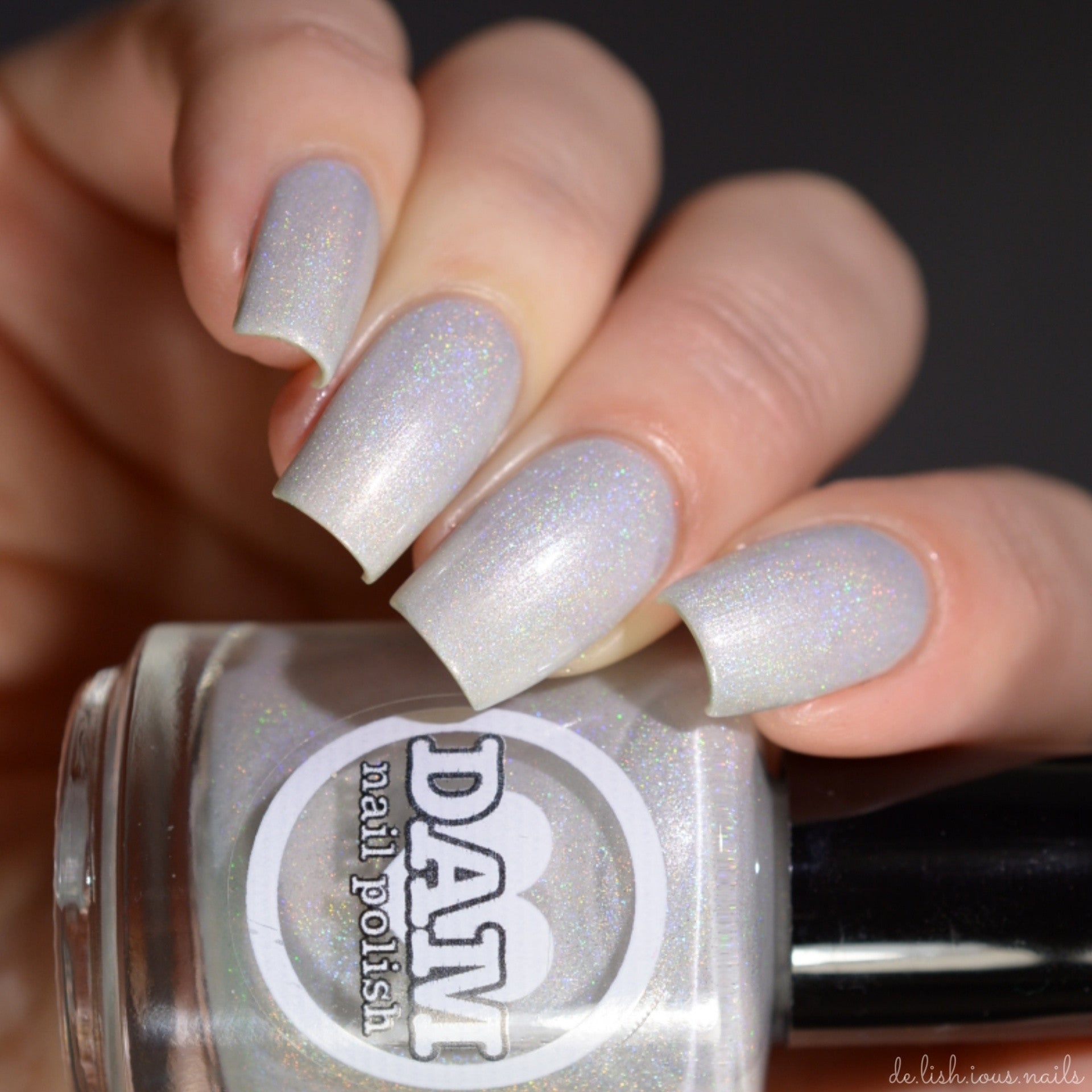 Pearl - Pearl White Holographic Polish - Gemstone Collection Pt. 2 - Dam Nail Polish