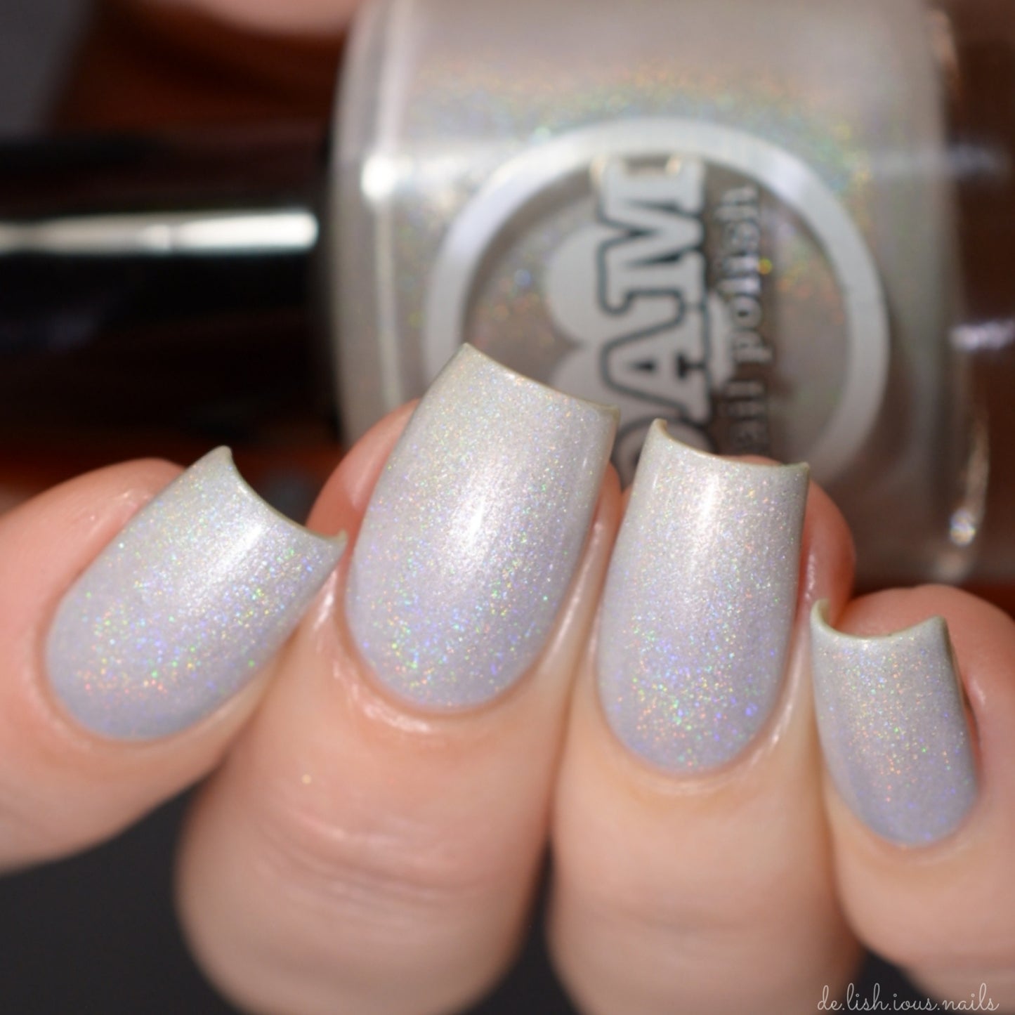 Pearl - Pearl White Holographic Polish - Gemstone Collection Pt. 2 - Dam Nail Polish