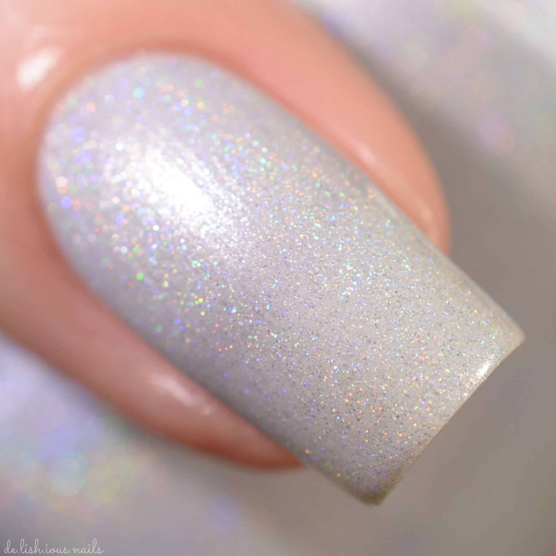 Pearl - Pearl White Holographic Polish - Gemstone Collection Pt. 2 - Dam Nail Polish