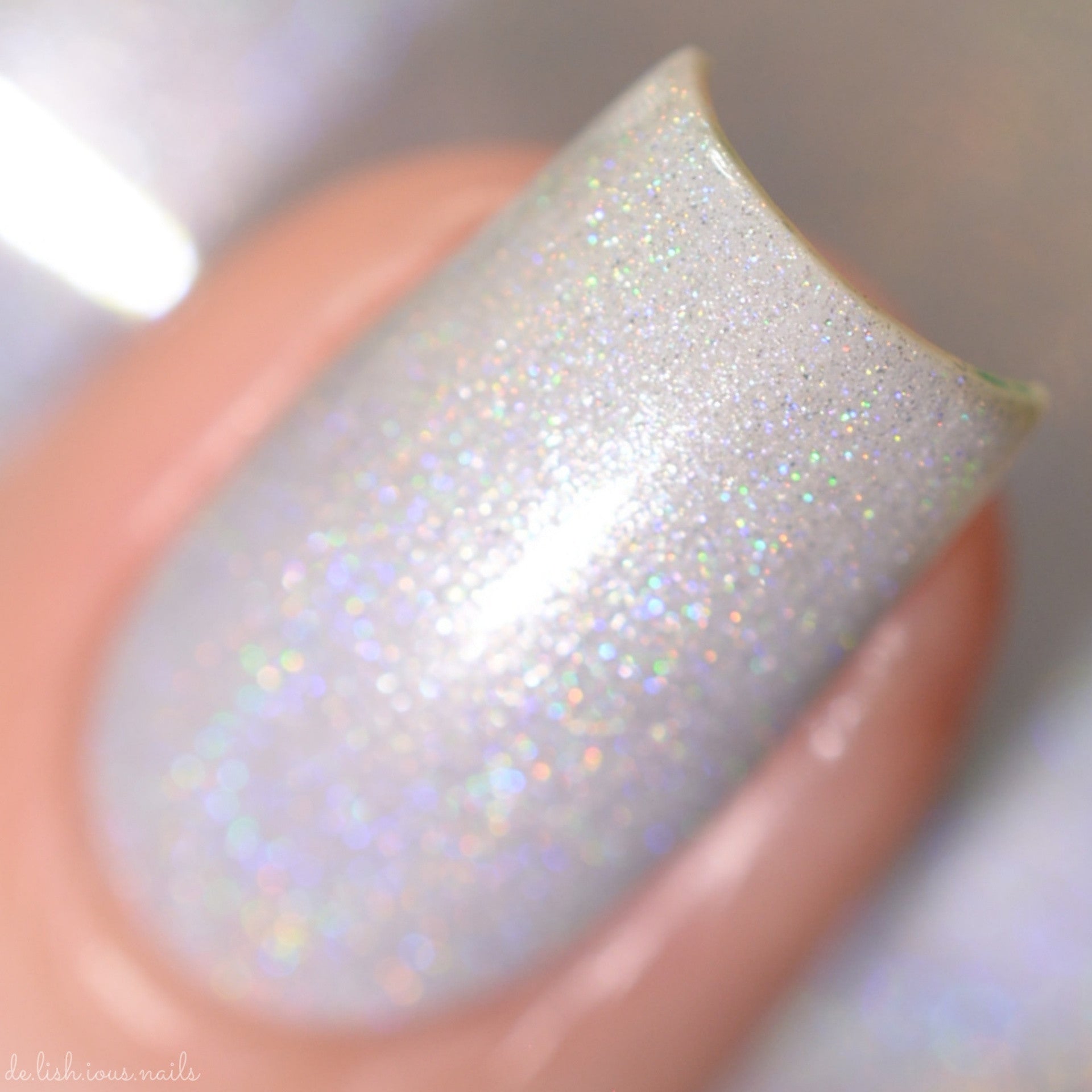 Pearl - Pearl White Holographic Polish - Gemstone Collection Pt. 2 - Dam Nail Polish
