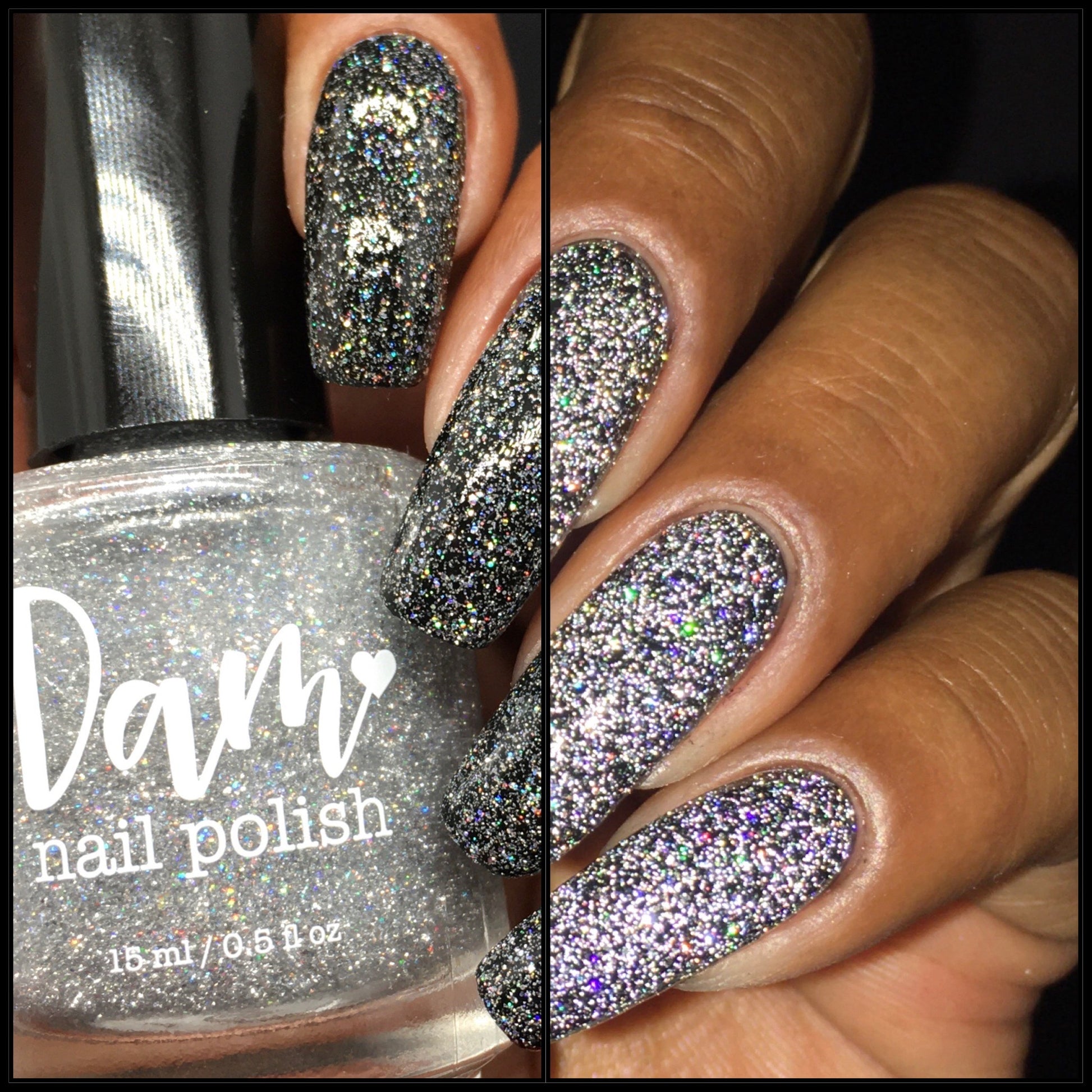 Go Fish - Silver Holographic Reflective Glitter Nail Polish - Dam Nail Polish