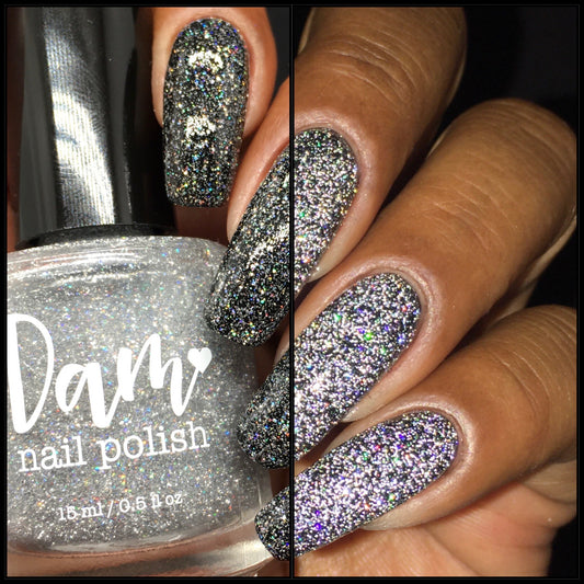Go Fish - Silver Holographic Reflective Glitter Nail Polish - Dam Nail Polish