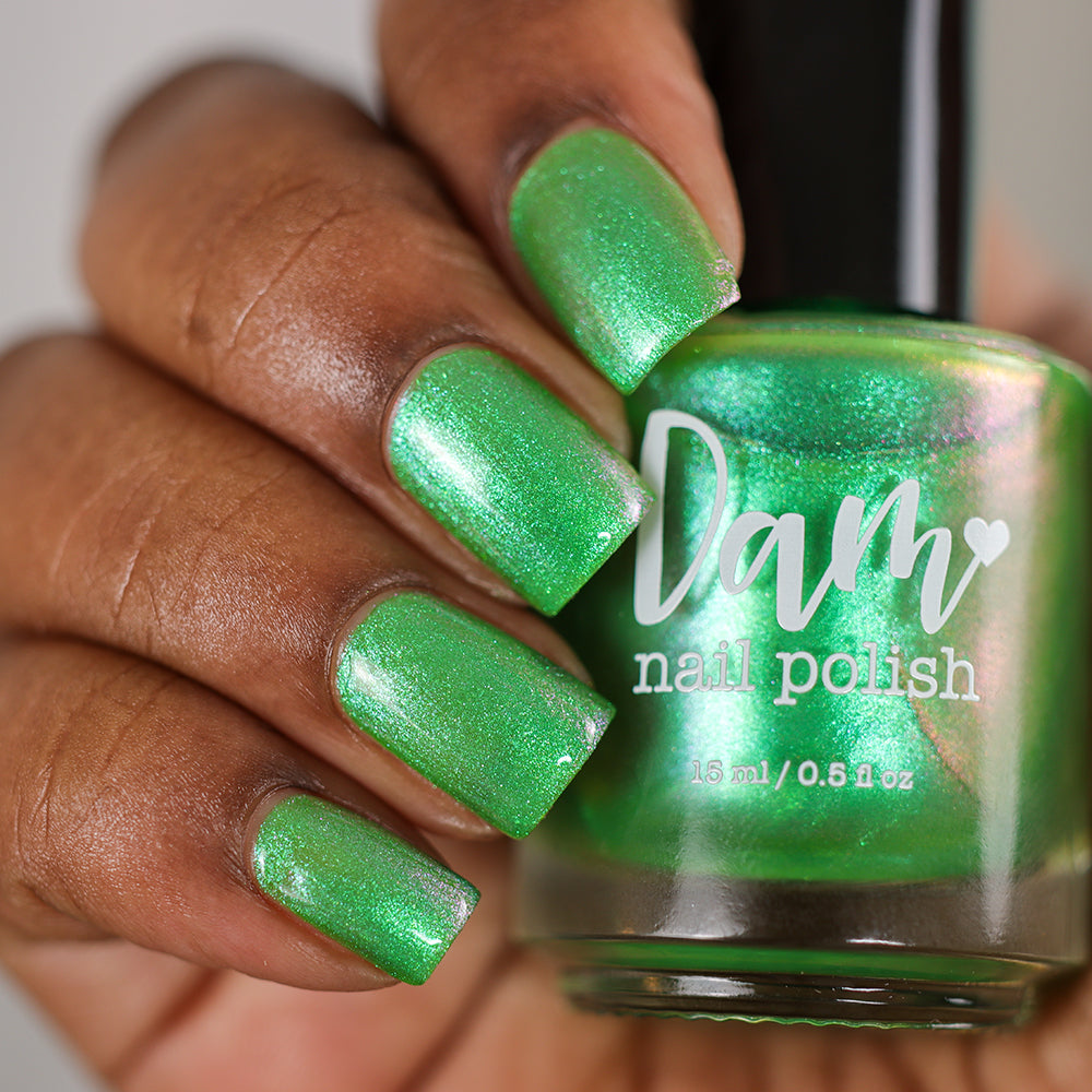 Green Apple Martini - Light Green Shimmer Nail Polish - Dam