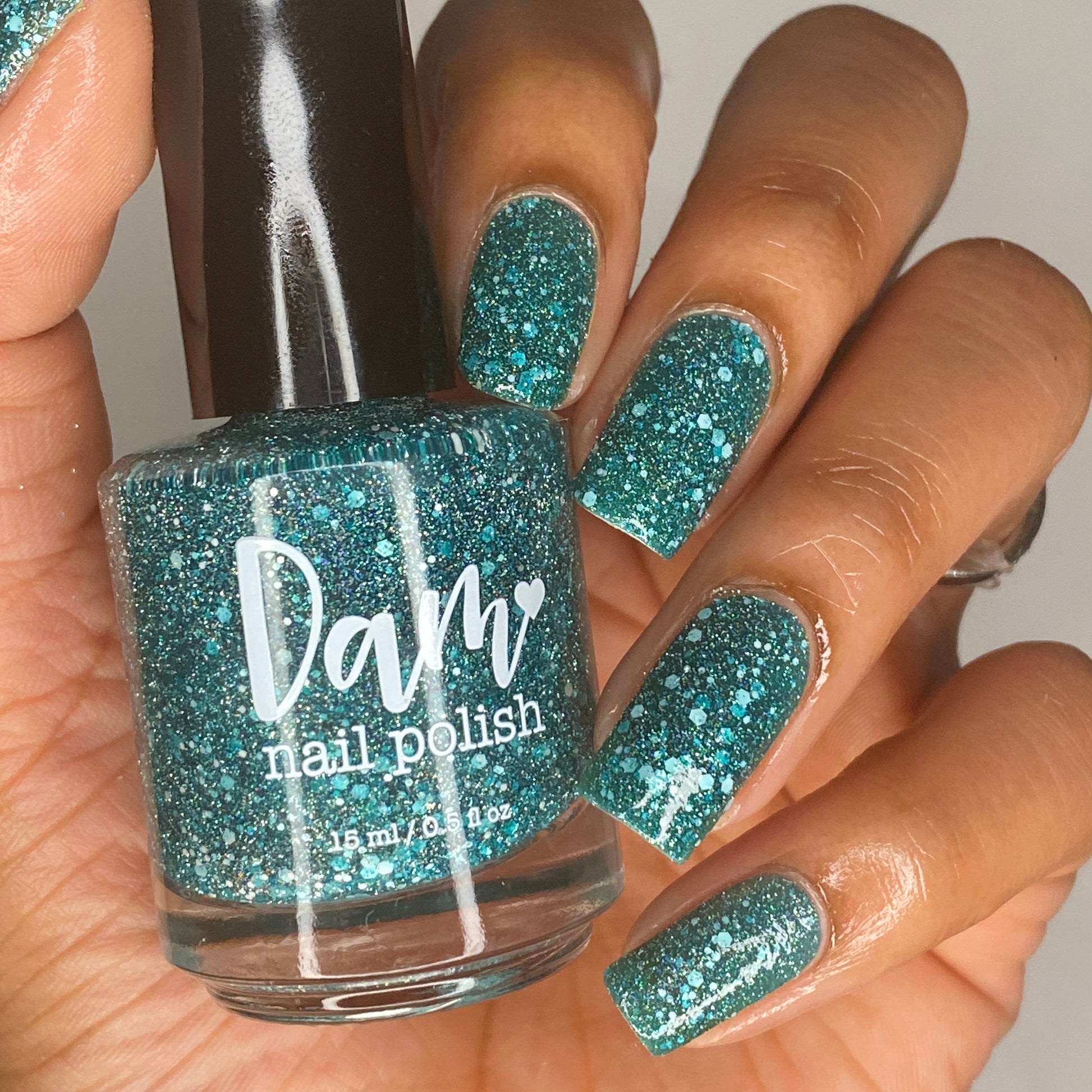 Snooze Till Spring - Teal Reflective Glitter Nail Polish - Hibernation Collection - Dam Nail Polish