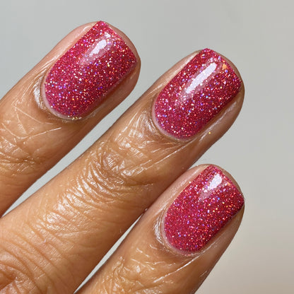 Raspberry Marmalade - Jams & Jellies Collection - Pink Reflective Glitter Nail Polish - Dam
