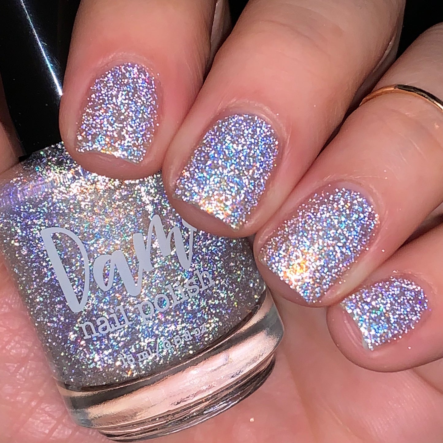 Take That Risk - Yellow Gold Shimmer - Silver Reflective Glitter Nail Polish - Life is Short Collection