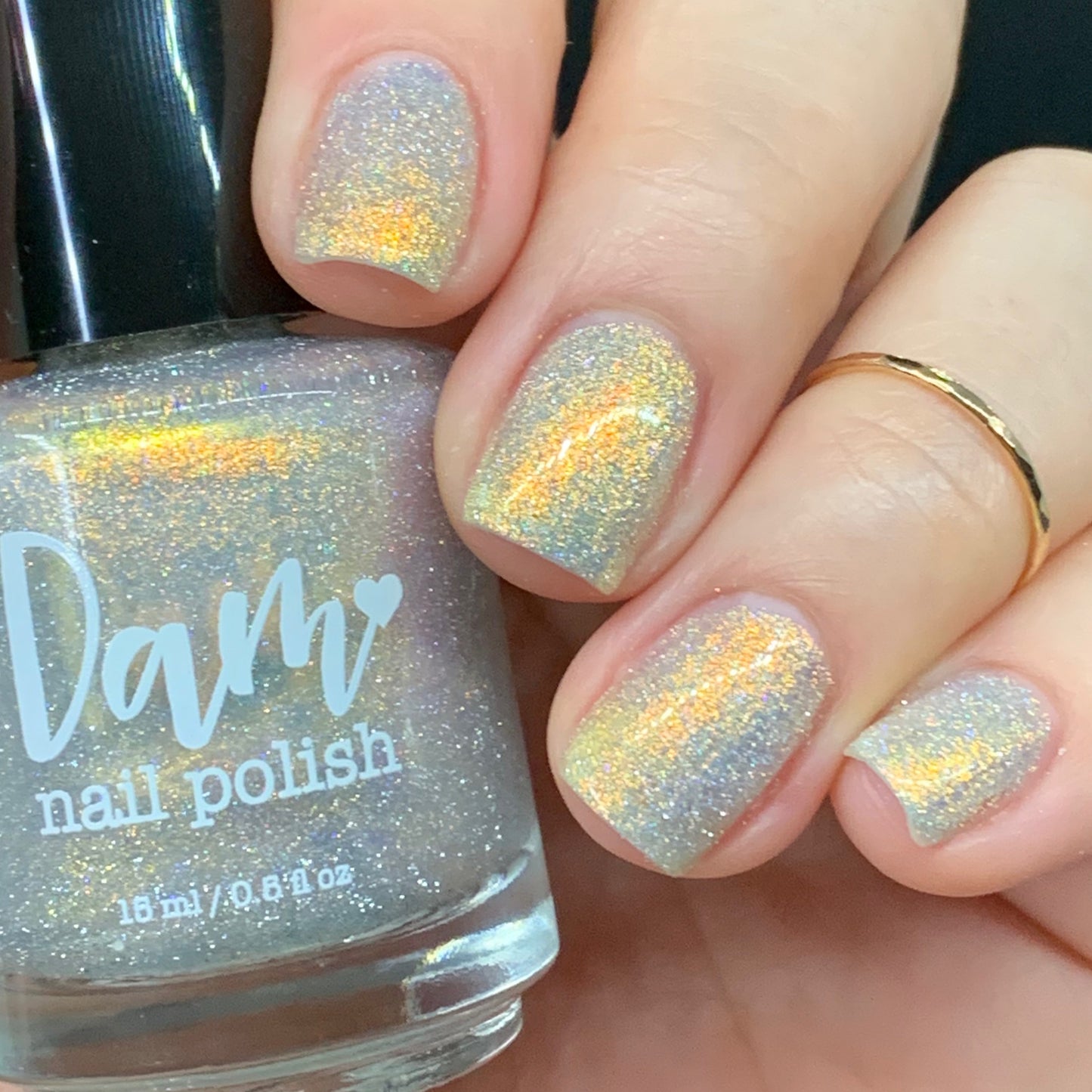 Take That Risk - Yellow Gold Shimmer - Silver Reflective Glitter Nail Polish - Life is Short Collection