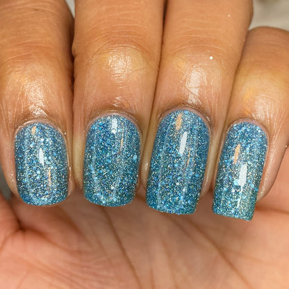 Cool Side of the Pillow - Snooze Collection - Light Blue Reflective Glitter Nail Polish - Dam
