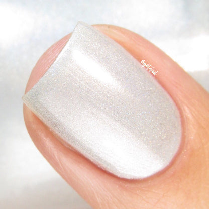 Pearl - Pearl White Holographic Polish - Gemstone Collection Pt. 2 - Dam Nail Polish