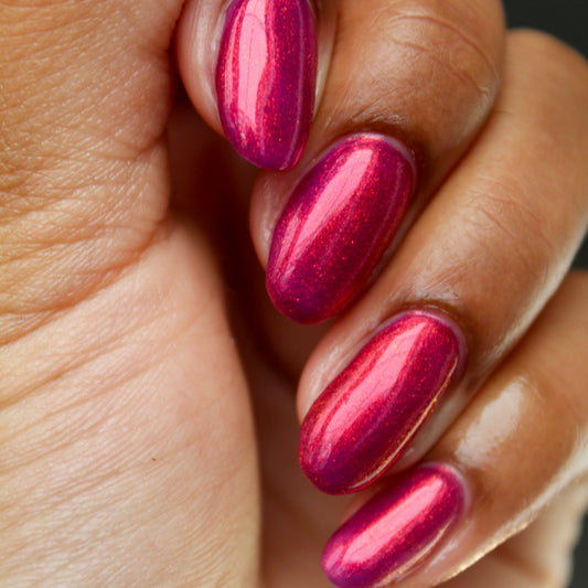 Jingle Berries - Red Shimmer Nail Polish - Polish of the Month - Nov 2022 - Dam Nail Polish
