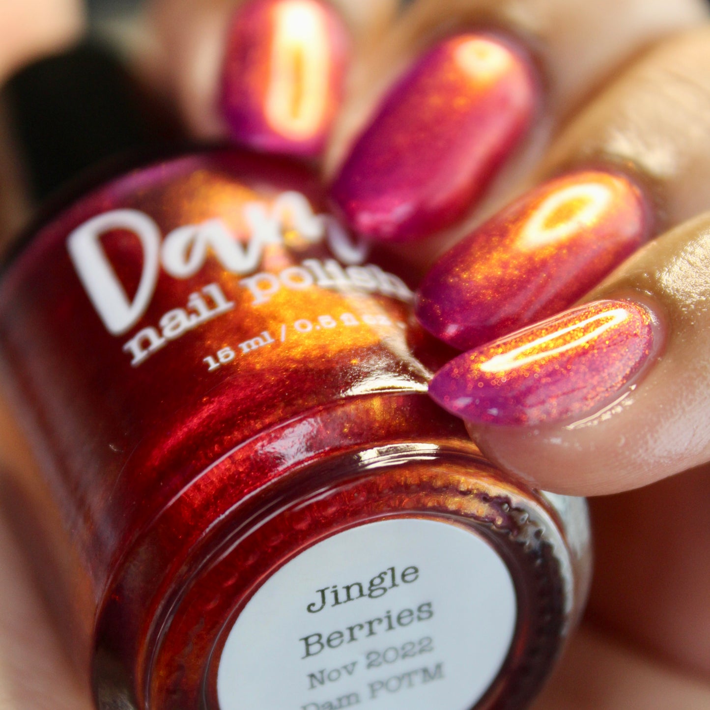 Jingle Berries - Red Shimmer Nail Polish - Polish of the Month - Nov 2022