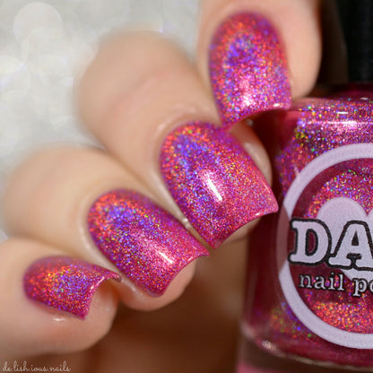 Garnet - Red Pink Holographic Polish - Gemstone Collection Pt. 1 - Dam Nail Polish