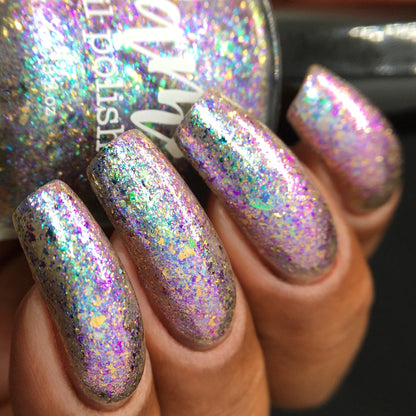 I ♥️ U 1,000 - Flakie Nail Polish - Facebook Fans Custom - Dam Nail Polish