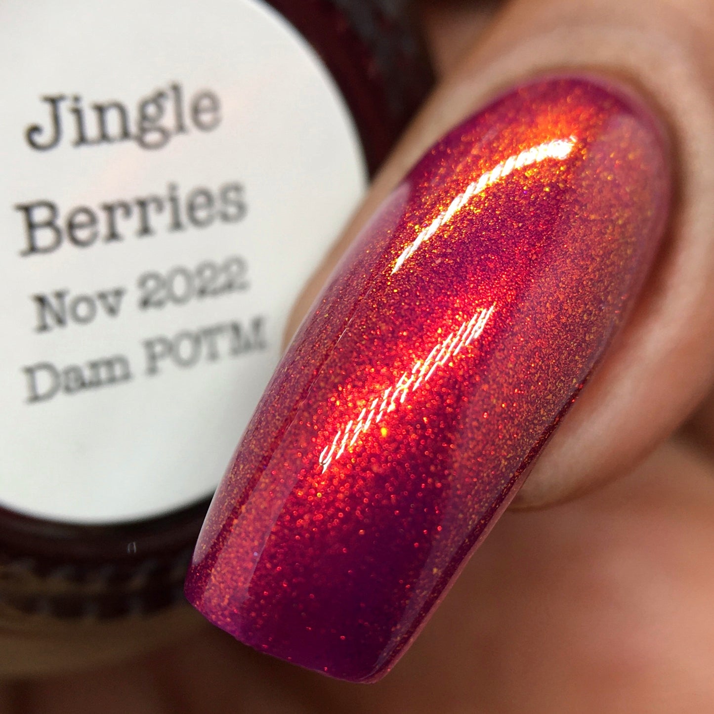 Jingle Berries - Red Shimmer Nail Polish - Polish of the Month - Nov 2022