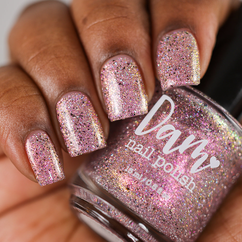 Kirsty - Survivor Series - Pink Gold Shimmer Reflective Glitter Nail Polish - Dam