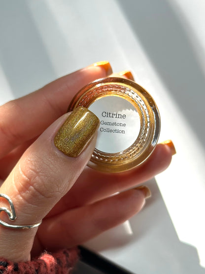 Citrine - Yellow Orange Holographic Polish - Gemstone Collection Pt. 4 - Dam