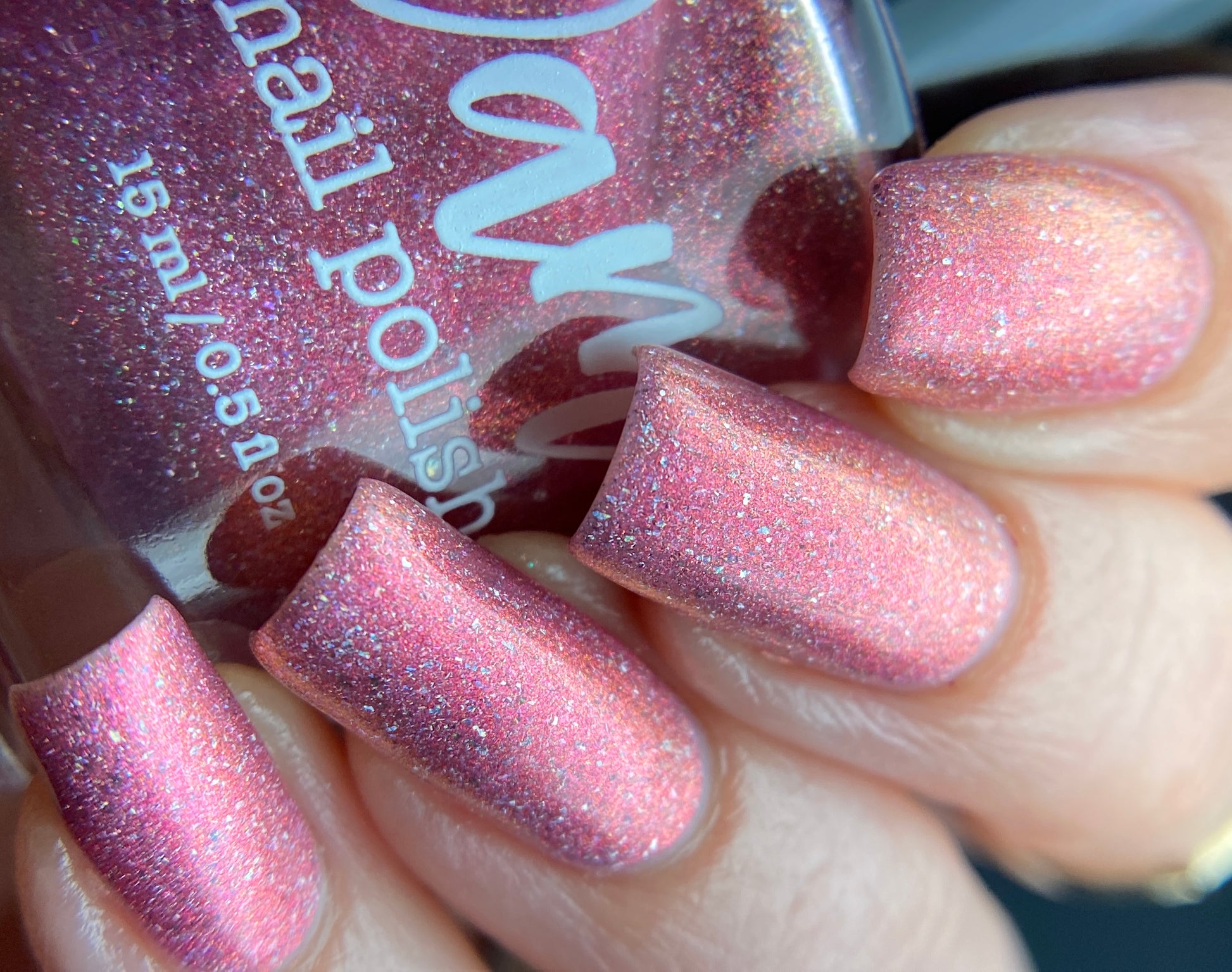 I Wear My ❤️ On My Nails - Pink Holo Nail Polish - Pink Shimmer Nail Polish - Valentine's Day Duo - Dam Nail Polish