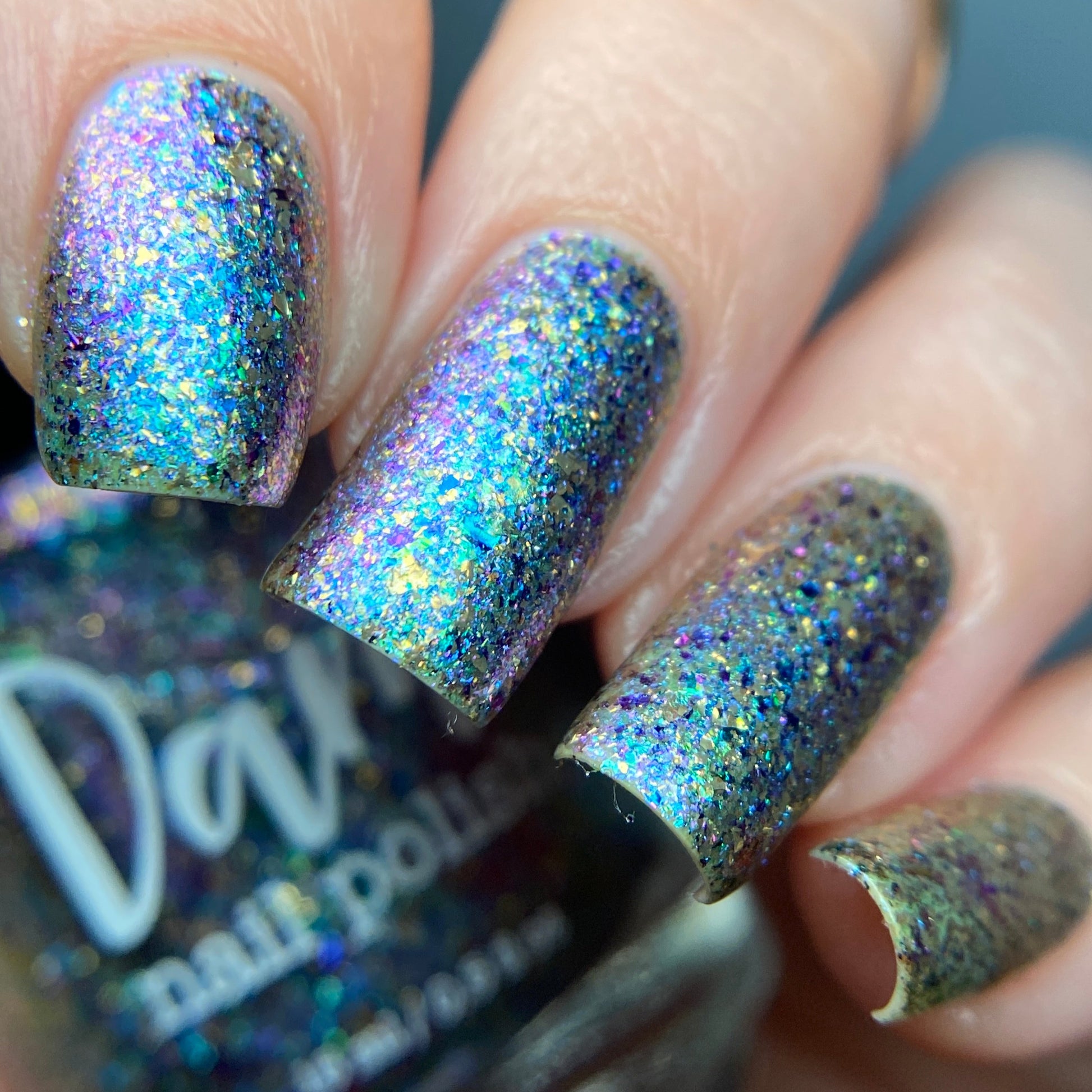 I ♥️ U 1,000 - Flakie Nail Polish - Facebook Fans Custom - Dam Nail Polish