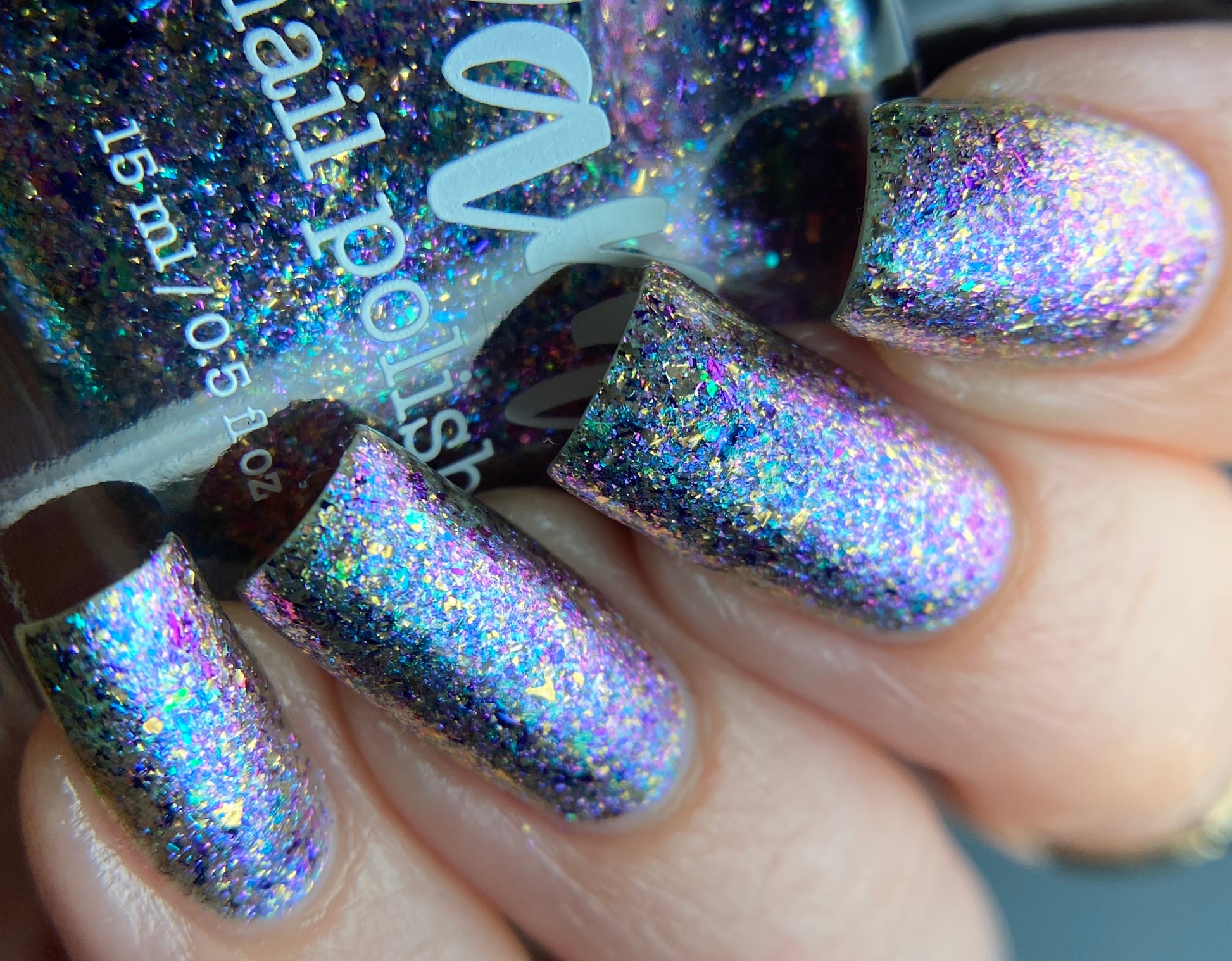 I ♥️ U 1,000 - Flakie Nail Polish - Facebook Fans Custom - Dam Nail Polish