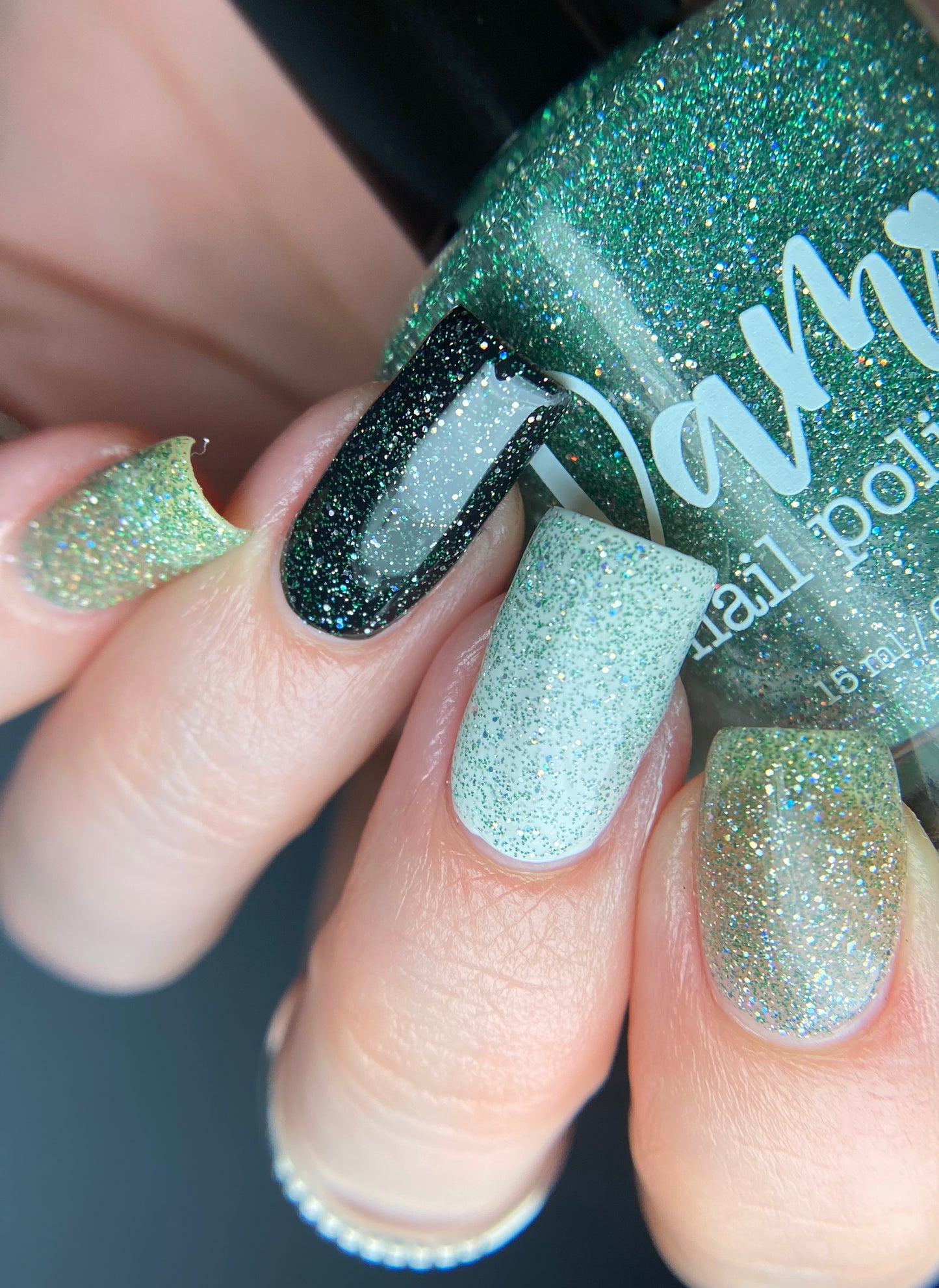 Wild Card - Green Holographic Reflective Glitter Nail Polish