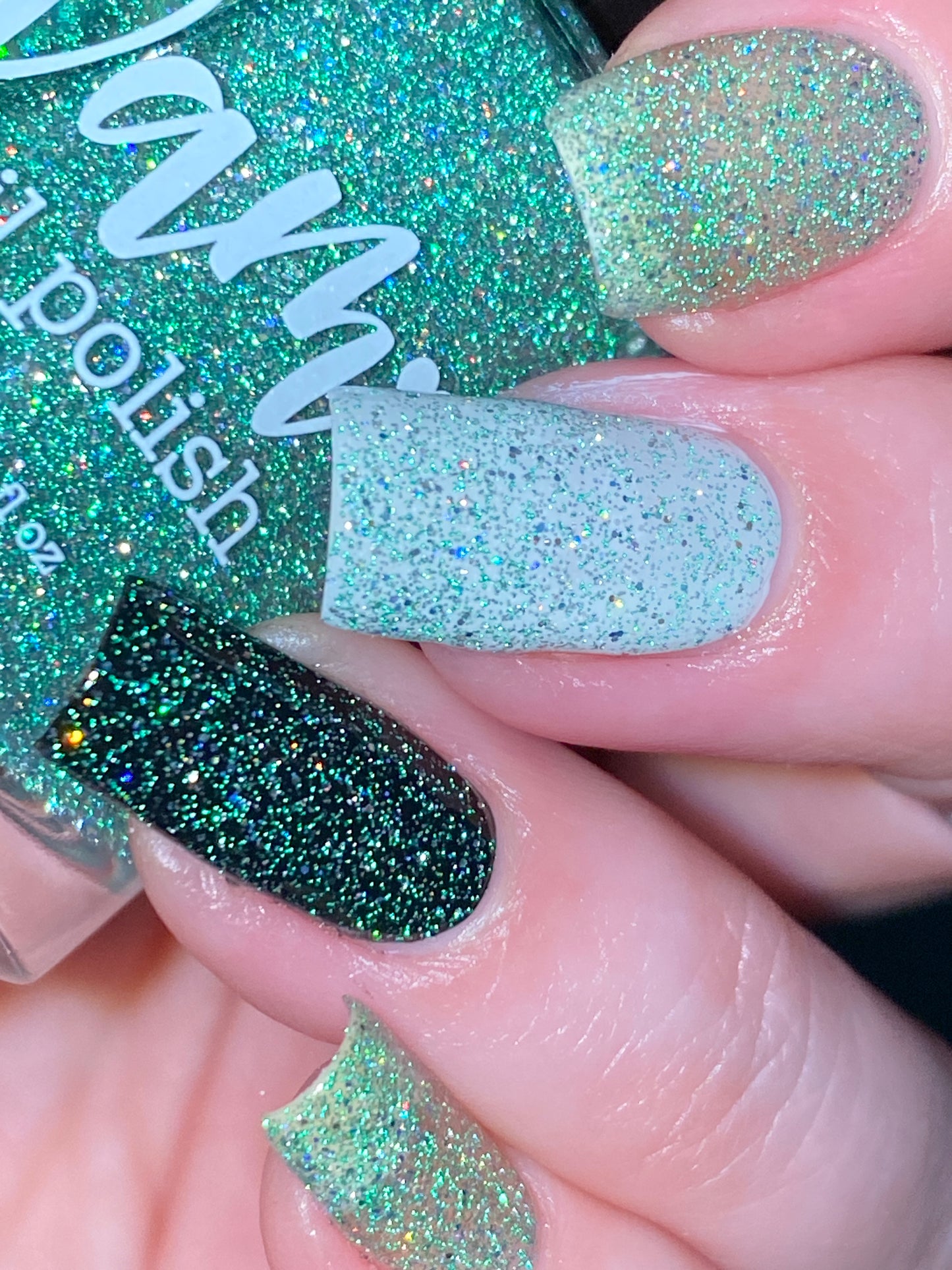 Wild Card - Green Holographic Reflective Glitter Nail Polish