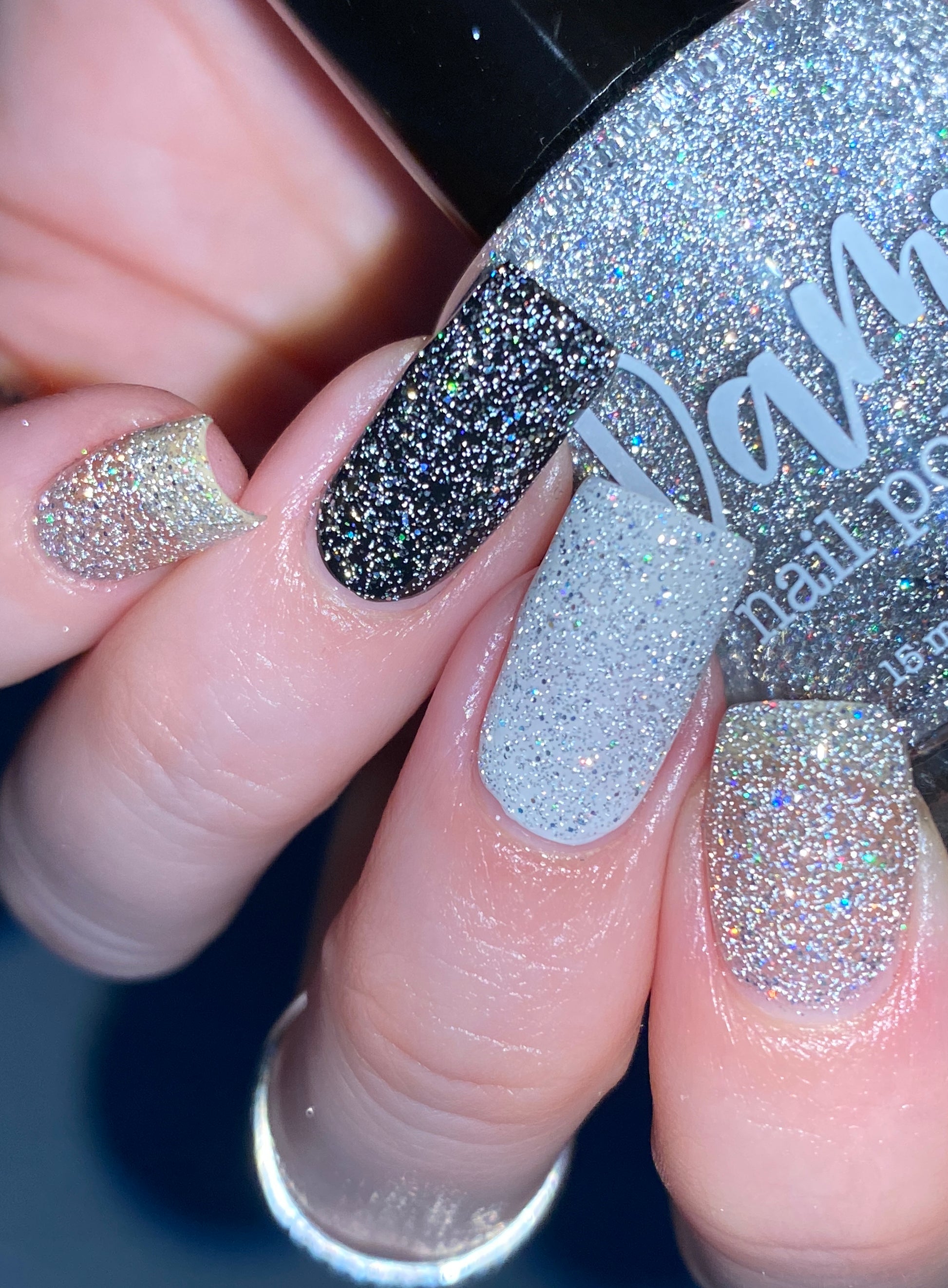 Go Fish - Silver Holographic Reflective Glitter Nail Polish - Dam Nail Polish