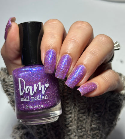No Shady Business - Purple Flakie Nail Polish - Purple Reflective Nail Polish - Glitter Nail Polish - Aquarius Birthday Duo