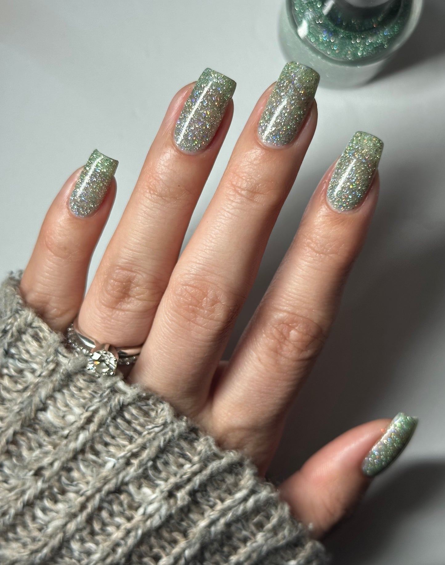 Wild Card - Green Holographic Reflective Glitter Nail Polish