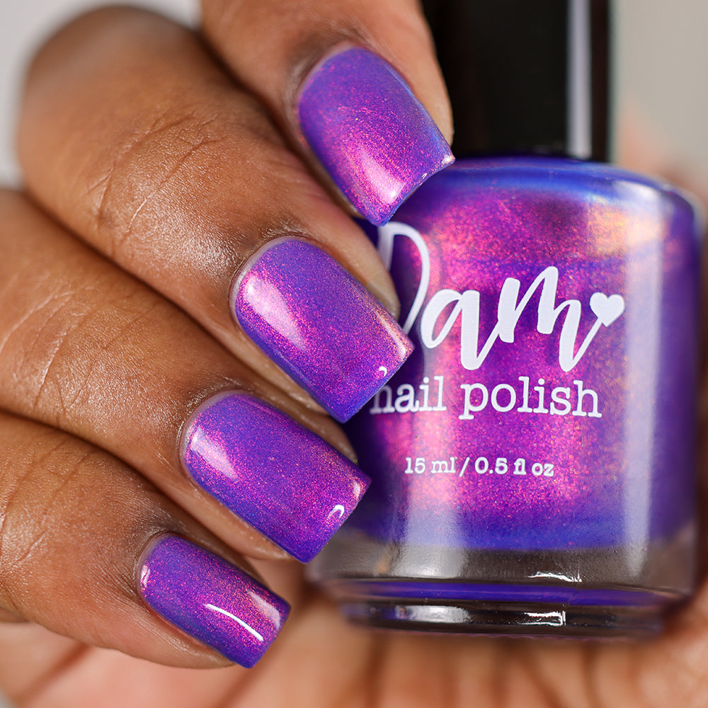 Sunset Blues - Blue Purple Shimmer Nail Polish - Dam