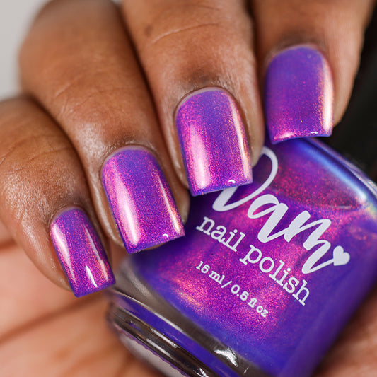 Sunset Blues - Blue Purple Shimmer Nail Polish - Dam