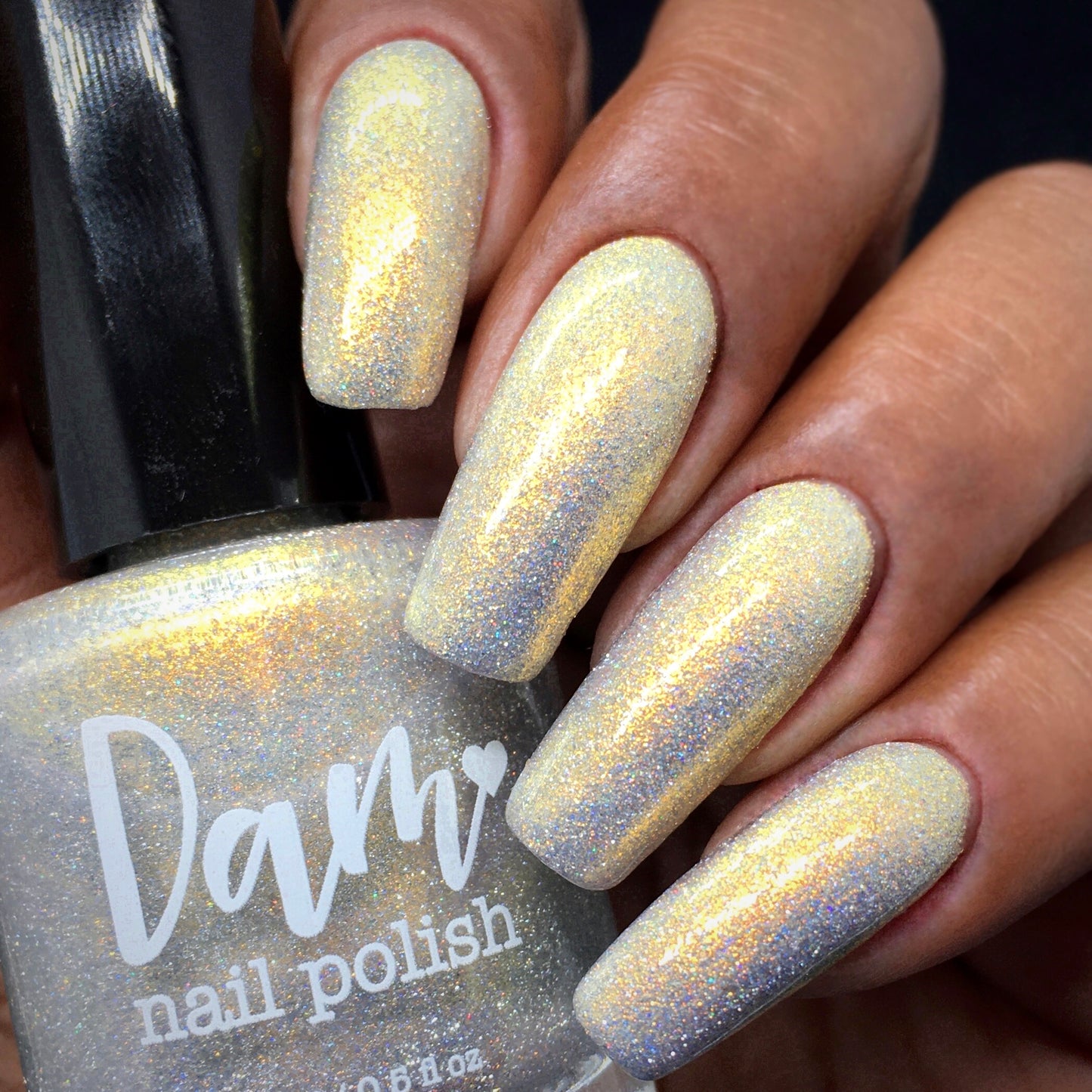 Take That Risk - Yellow Gold Shimmer - Silver Reflective Glitter Nail Polish - Life is Short Collection