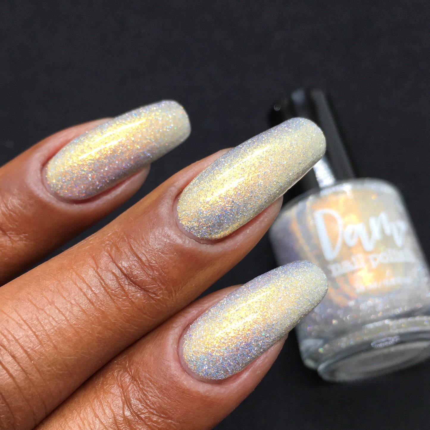 Take That Risk - Yellow Gold Shimmer - Silver Reflective Glitter Nail Polish - Life is Short Collection