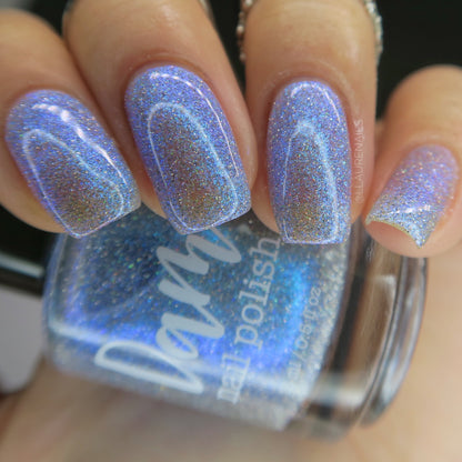 Choose Happiness - Teal Blue Shimmer - Silver Reflective Glitter Nail Polish - Life is Short Collection