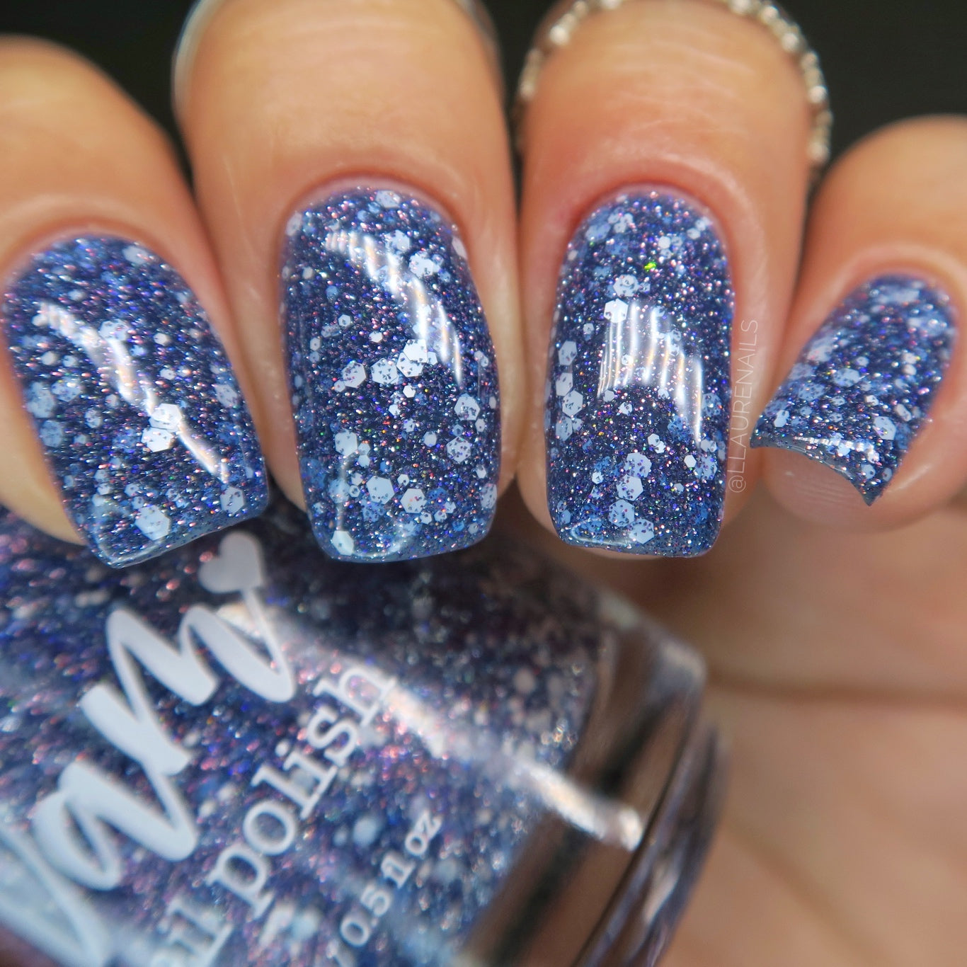 Coma Time - Blue Reflective Glitter Nail Polish - Hibernation Collection - Dam
