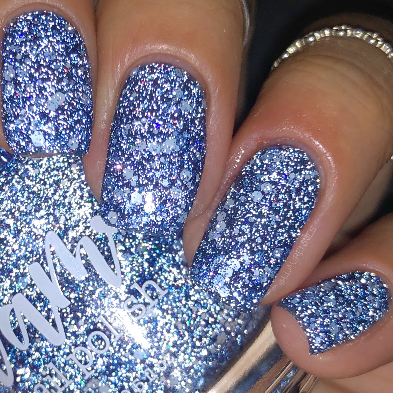 Coma Time - Blue Reflective Glitter Nail Polish - Hibernation Collection - Dam