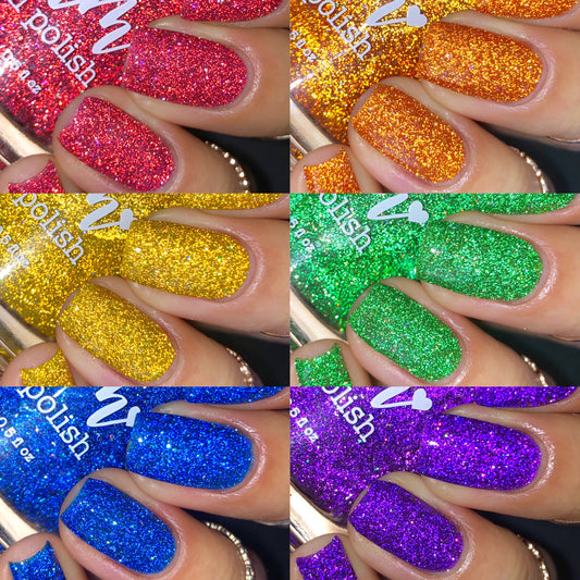 Jams & Jellies Collection - Rainbow Reflective Glitter Nail Polish - Dam