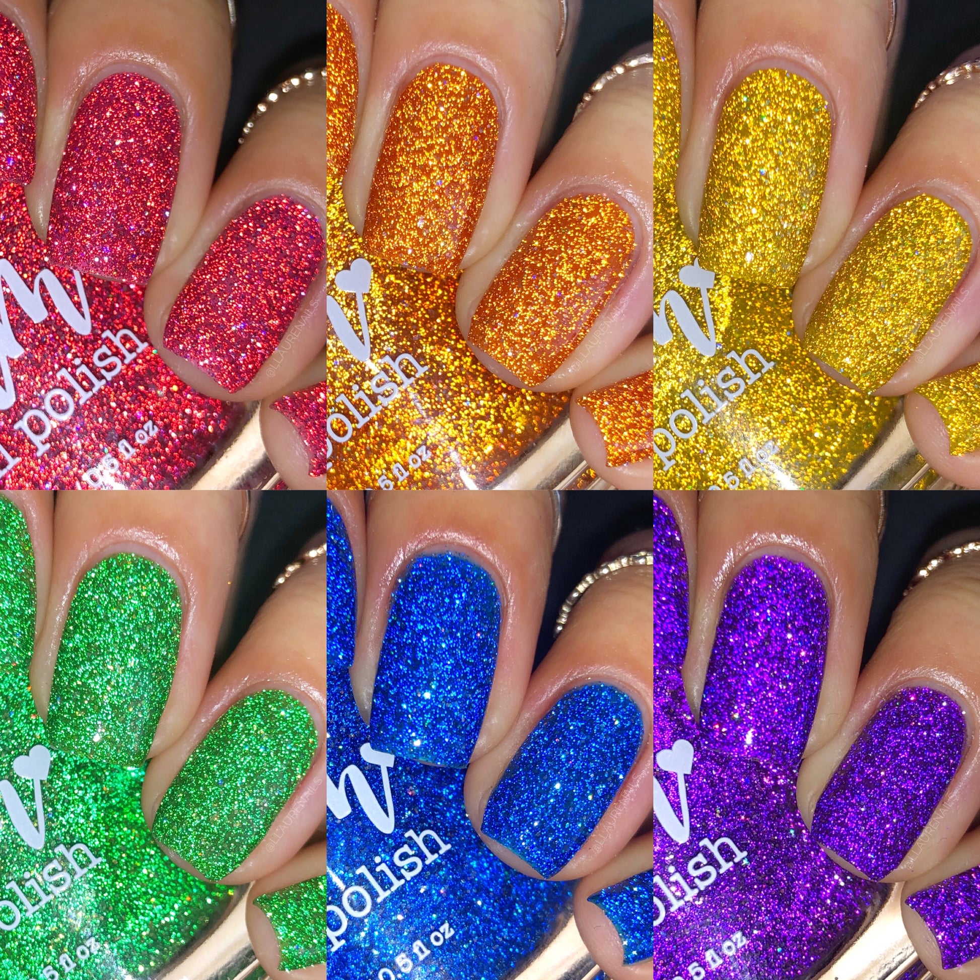 Jams & Jellies Collection - Rainbow Reflective Glitter Nail Polish - Dam