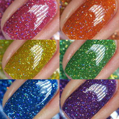 Jams & Jellies Collection - Rainbow Reflective Glitter Nail Polish - Dam
