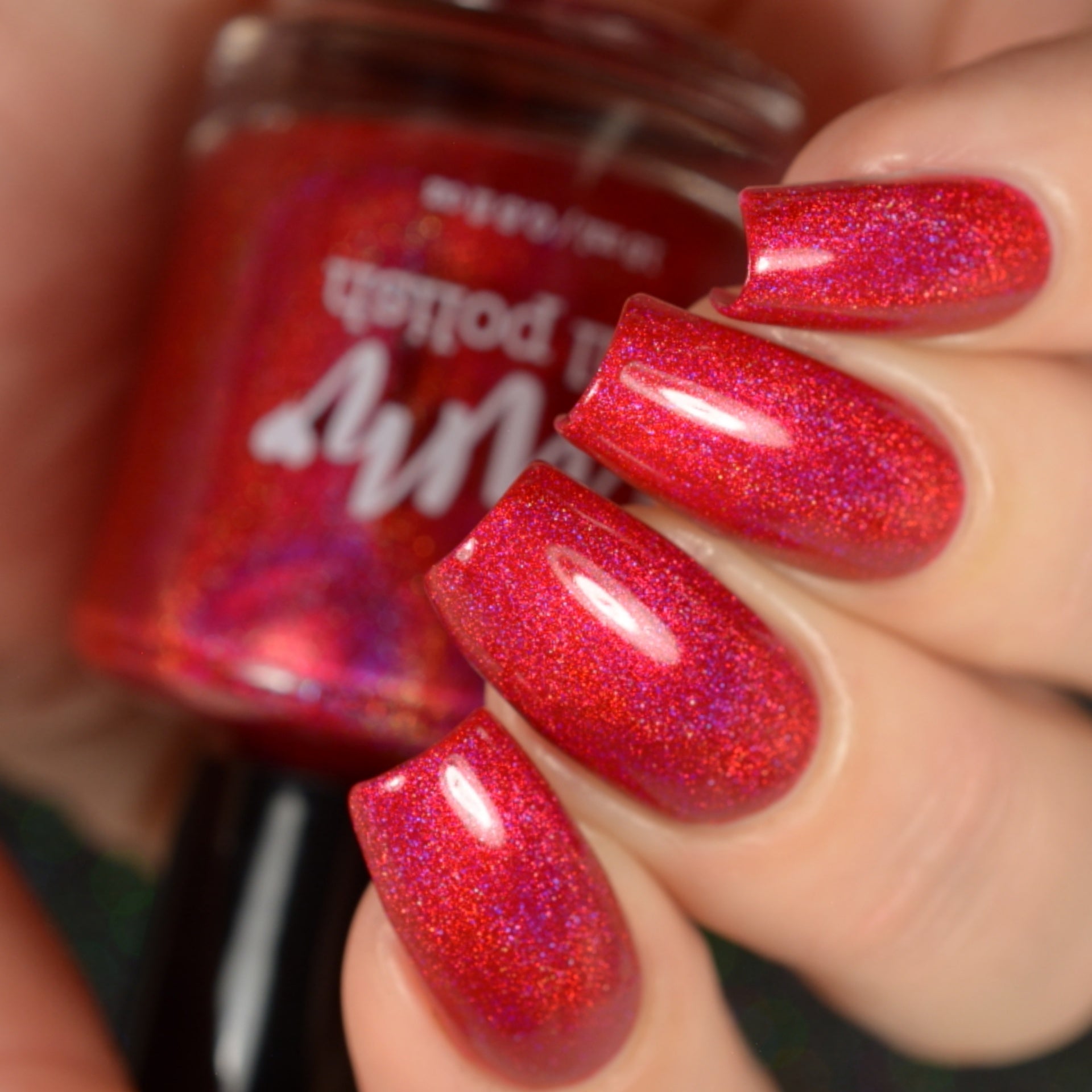 Ruby - Red Holographic Polish - Gemstone Collection Pt. 3 - Dam Nail Polish
