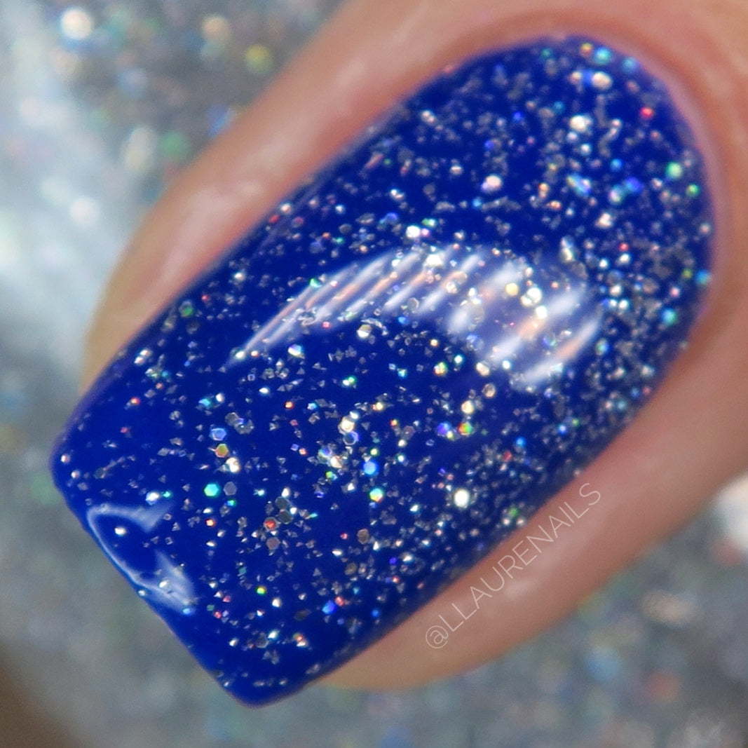 Go Fish - Silver Holographic Reflective Glitter Nail Polish - Dam Nail Polish