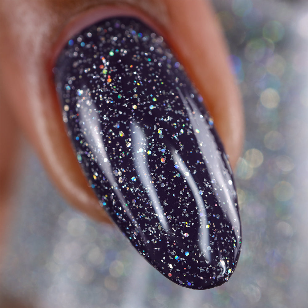 Go Fish - Silver Holographic Reflective Glitter Nail Polish - Dam Nail Polish